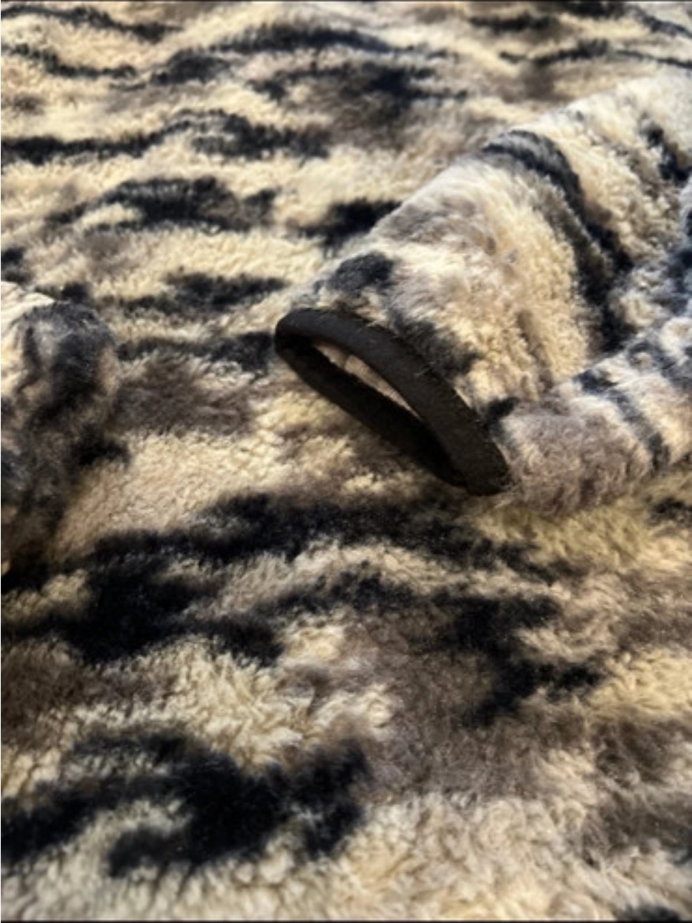 Simply Southern Gray and Black Camouflage Quarter-Zip Fleece Pullover - Picture 3 of 4